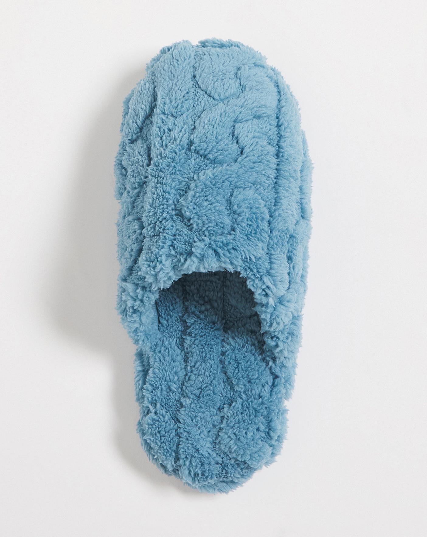  Fluffy Aran Mule Slipper E Fit