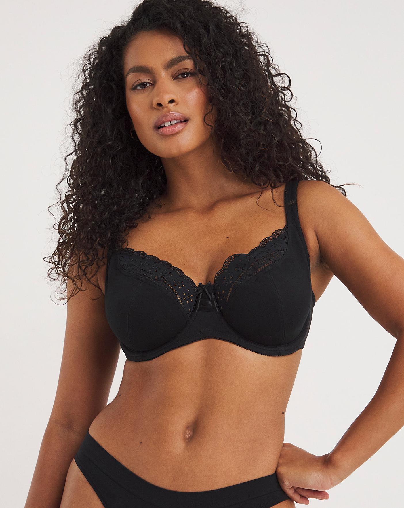  Pretty Secrets 2 Pack Jane Full Cup Cotton Rich Black/White Bras| Black/White