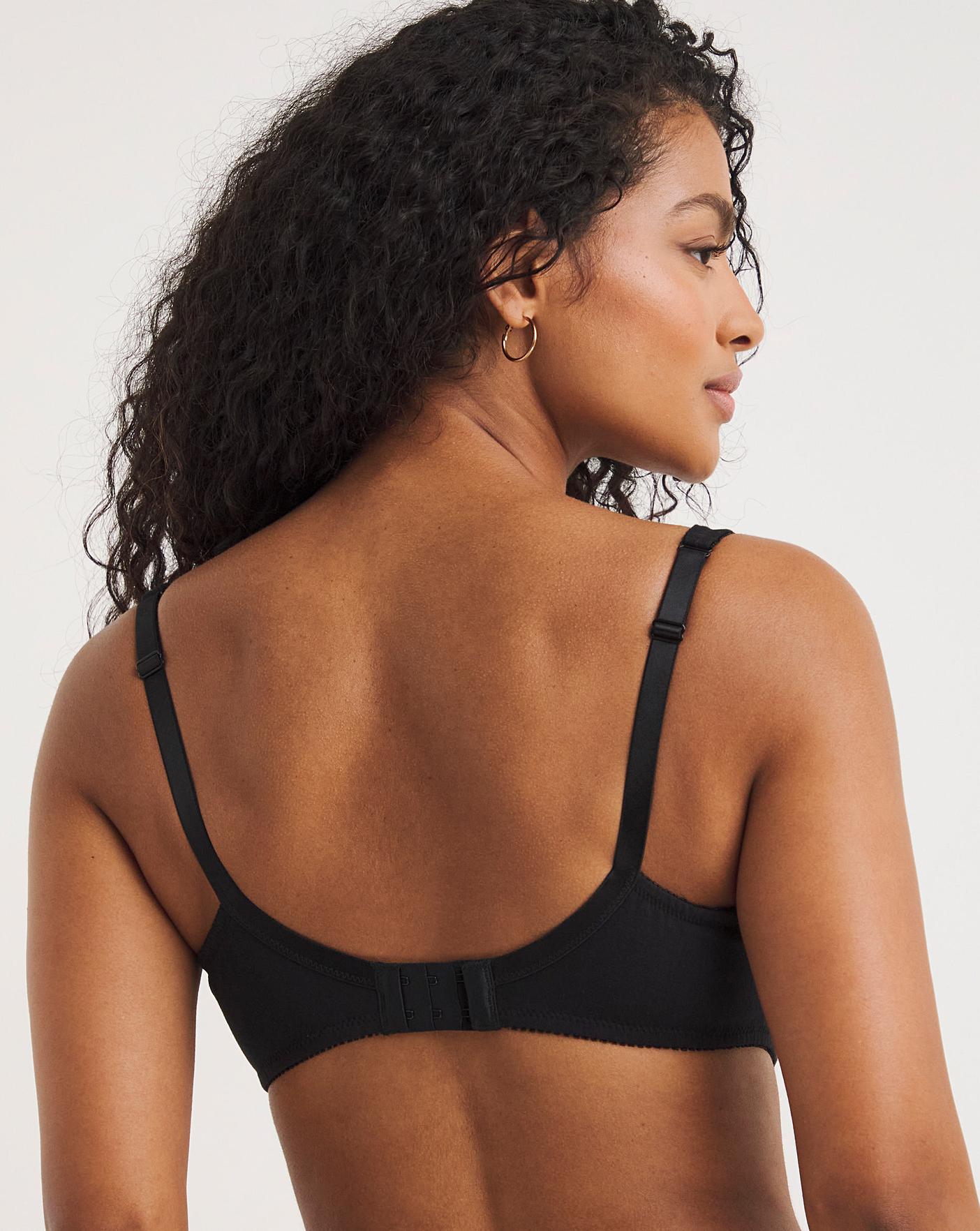  Pretty Secrets 2 Pack Jane Full Cup Cotton Rich Black/White Bras| Black/White