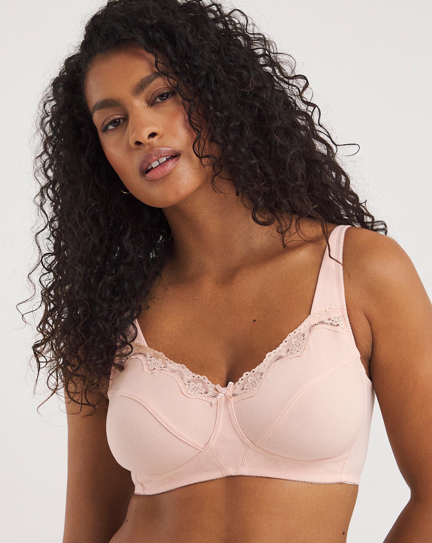  Naturally Close 2 Pack Sarah Non Wired Cotton Rich White/Blush Bras| Blush/White