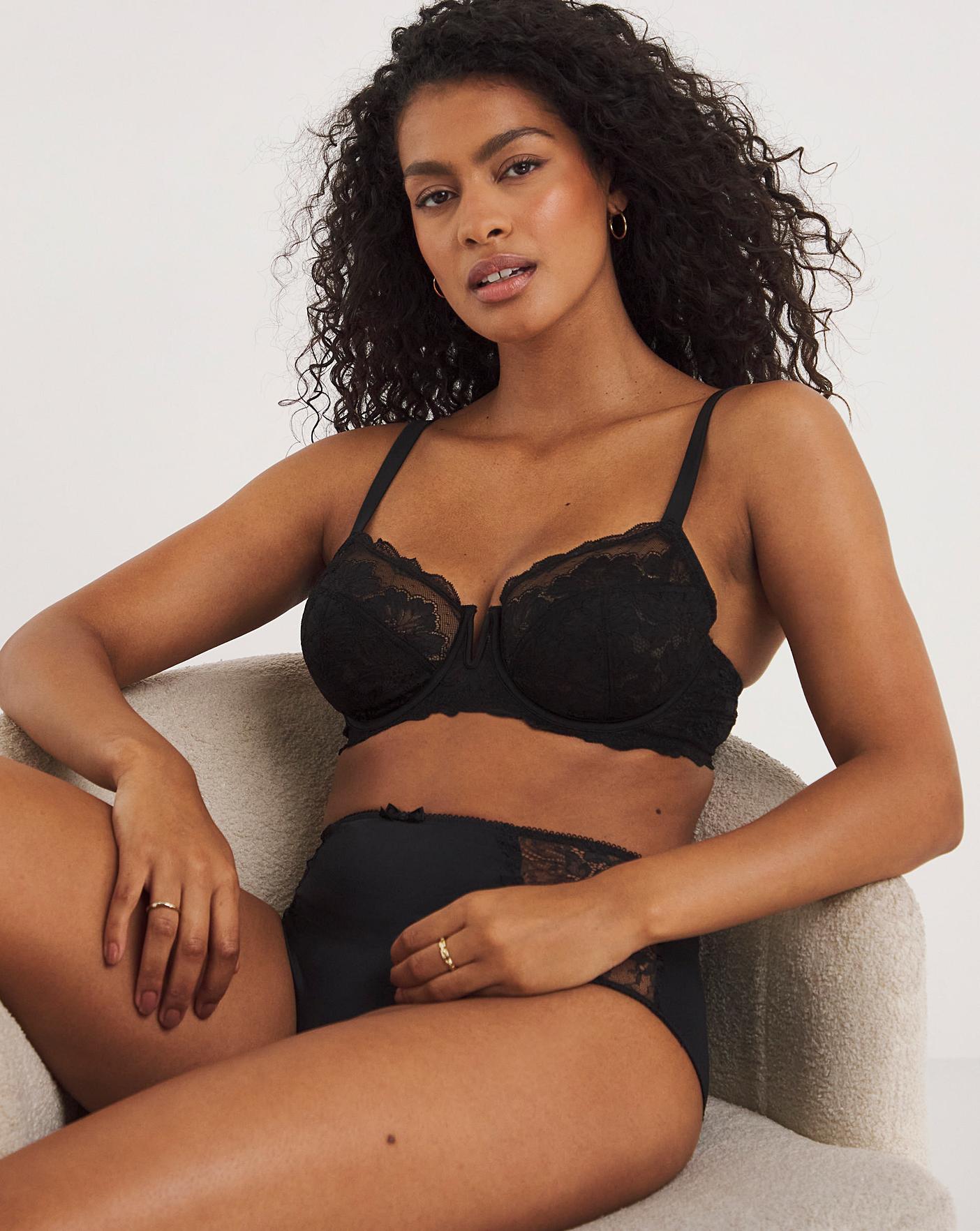  Pretty Secrets 2 Pack Katie Black/White Lace Full Cup Wired Bras| Black/White