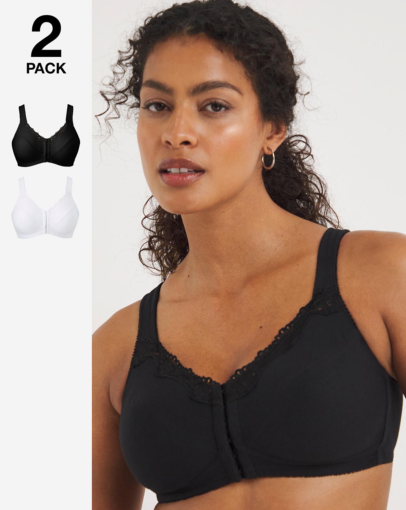  2 Pack Sarah White/Black Back Support Bras| White/Black